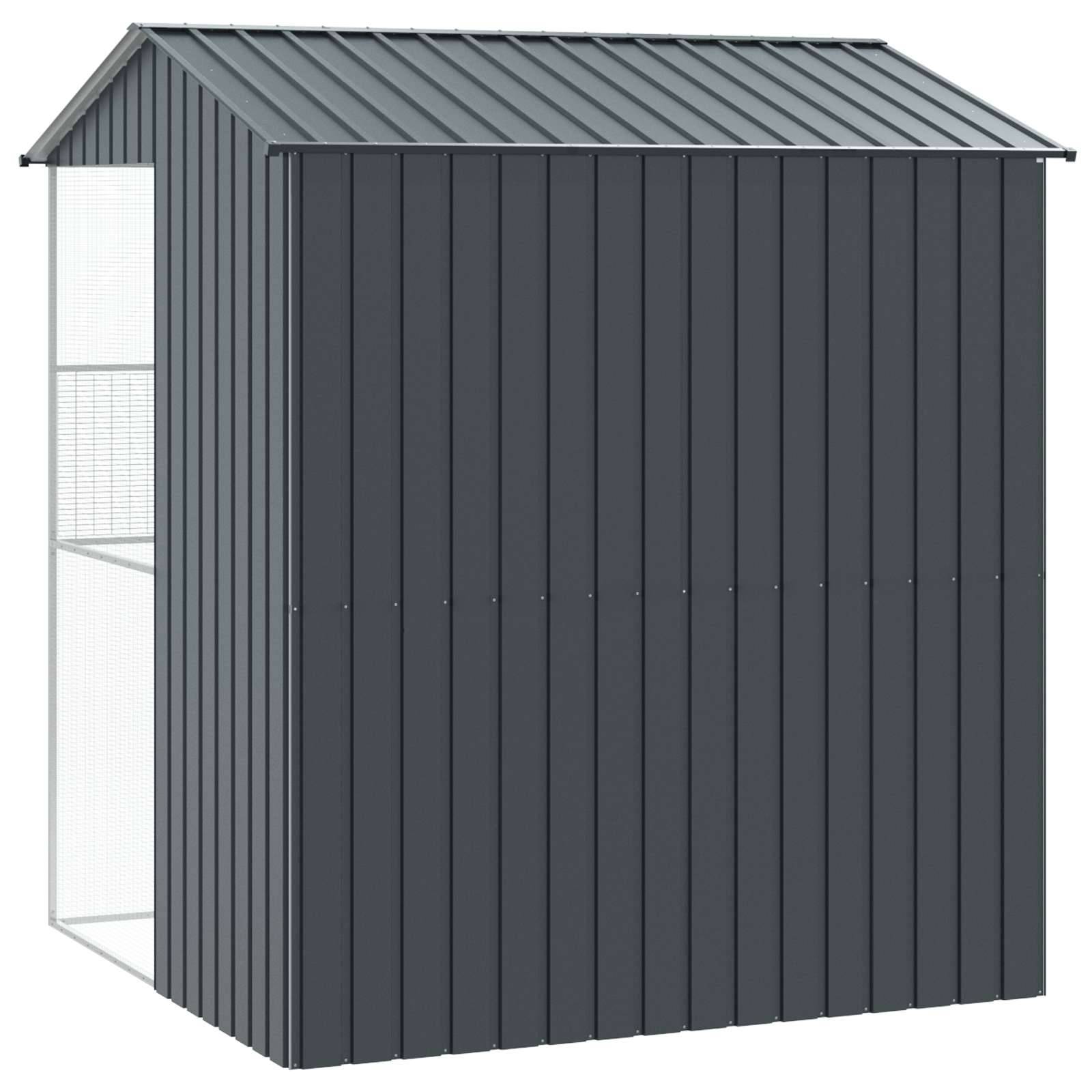 Cage Oiseaux Carrée Acier Galvanisé 215x210cm Anthracite - ComfortXL Outdoor Living - Image 6