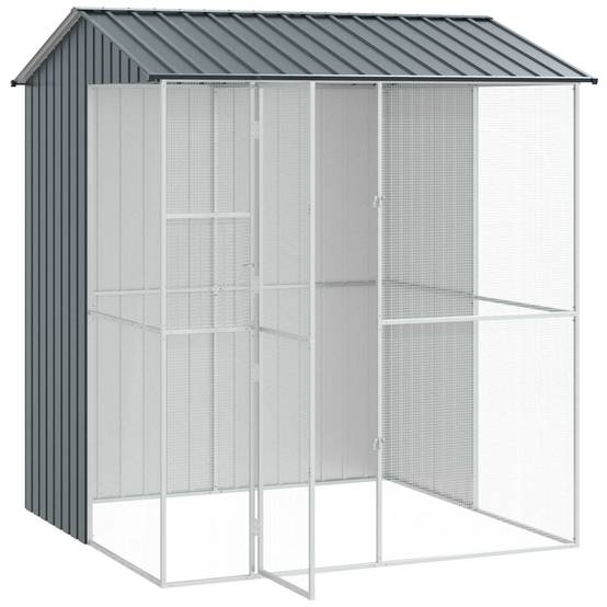 Cage Oiseaux Carrée Acier Galvanisé 215x210cm Anthracite - ComfortXL Outdoor Living - Image 3