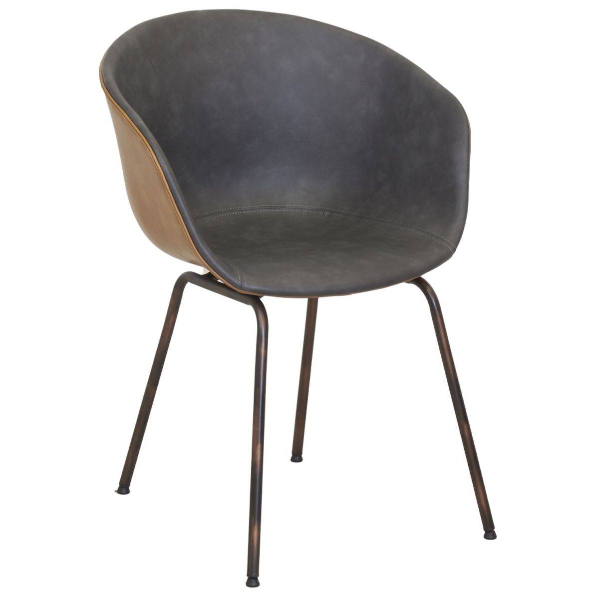 Aubry Gaspard - Fauteuil en polyuréthane camel et gris - Imagen 1