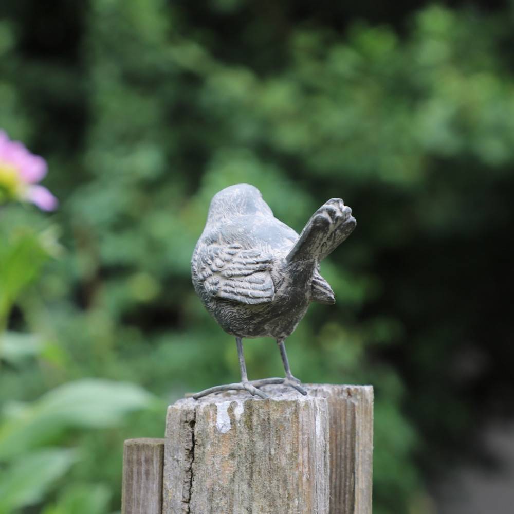 Set de 2 oiseaux en résine gris 8.5 x 8.5 x 5.5 cm Chemin de campagne - Imagen 4