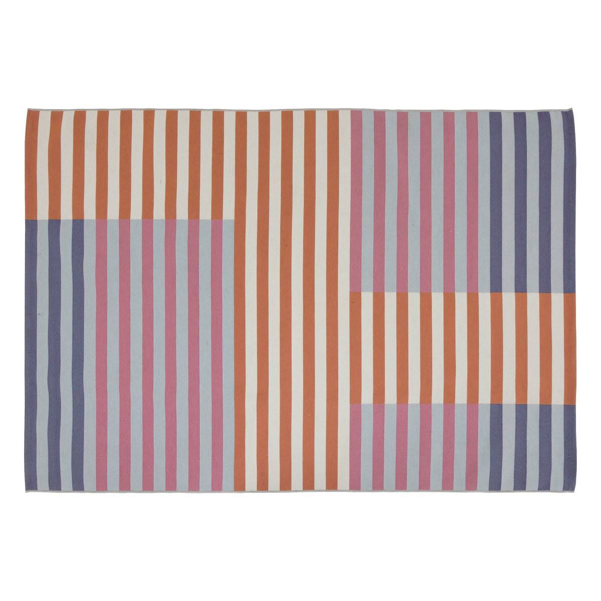Tapis décoratif Rayures multicolores pour extérieur ou intérieur 160 x 230 cm - Imagen 1