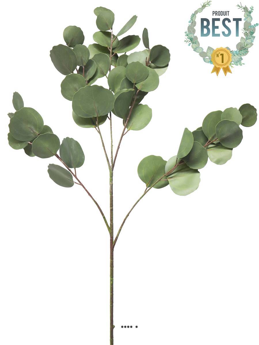 Artificielles - Branche d&rsquo;Eucalyptus artificielle, 3 ramures, H 88 cm - BEST - Imagen 1