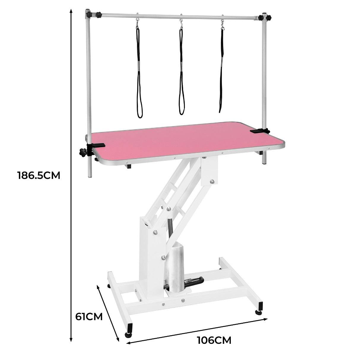 Monstershop - Table Blanche de Toilettage Hydraulique avec Plateau Rose - Monstershop - Imagen 5