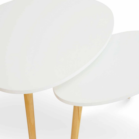Lot de 2 tables basses gigognes GAIA laquées blanc scandinave - Image 5