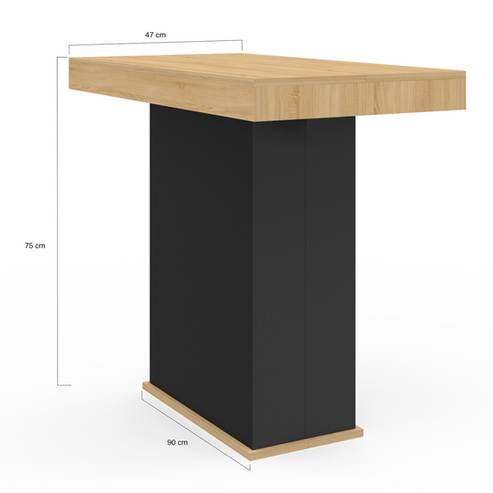 Table console extensible EDEN 10 personnes 235 cm bois et noir - Image 5