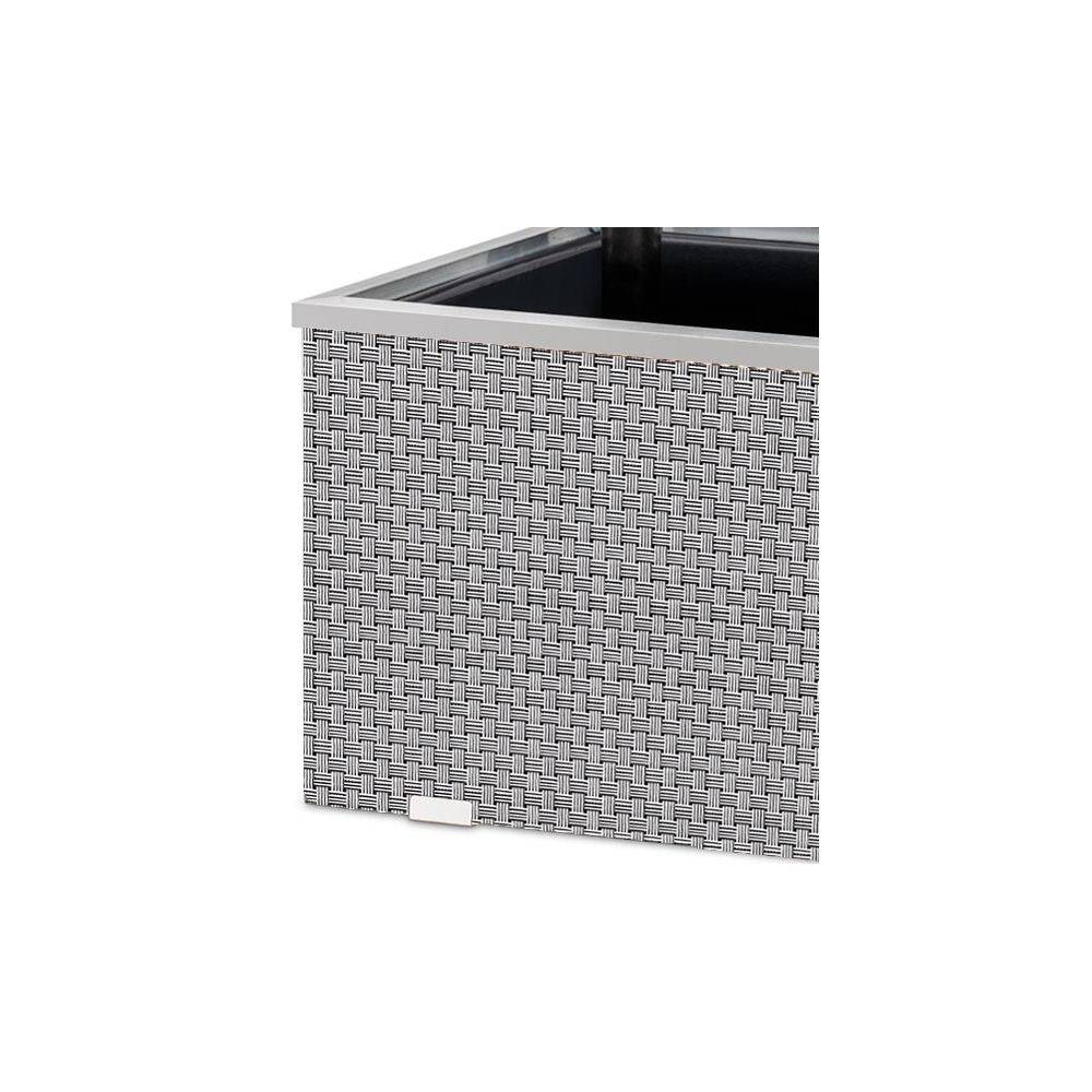 Rattan Art - Jardinière en résine tressée avec réserve d'eau et cadre en aluminium 95 x 39 x 43 cm Zebra - Imagen 4