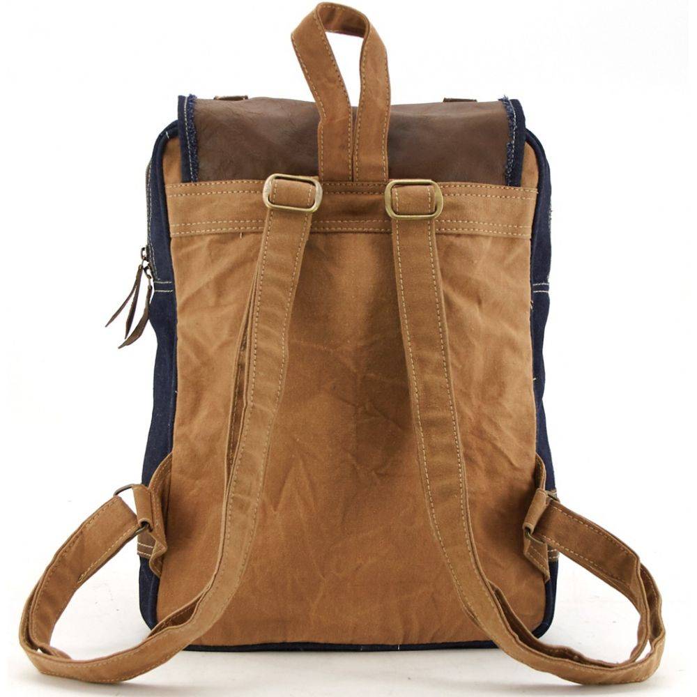 Aubry Gaspard - Sac à dos en coton et cuir Motorcycle Motorcycle - Imagen 3