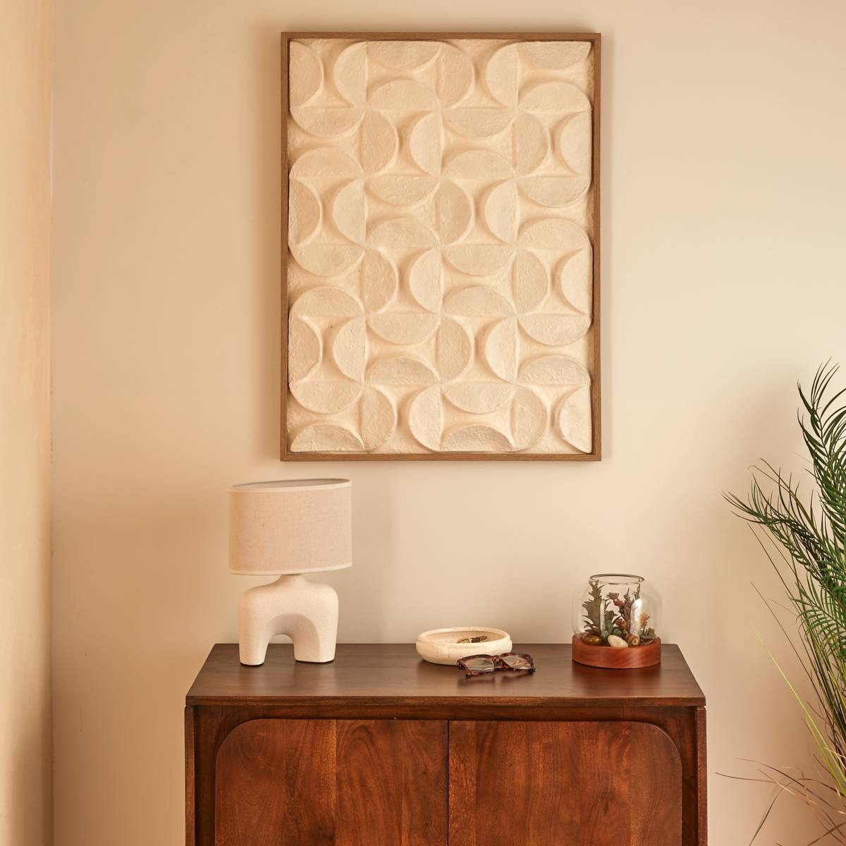 Atmosphera - Toile 3D Kailani blanc 60x80cm - Atmosphera Créateur d'intérieur
