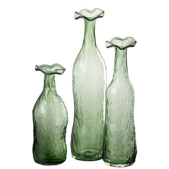 Vase Design en Verre "Eclosion" 33cm Vert - Image 2