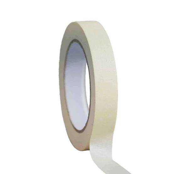 Ruban adhésif de masquage jaune jusqu'à 80° - rouleau adhésif 19 mm x 50 m pour la peinture - Carton de 48 rouleaux TECPLAST - Image 2