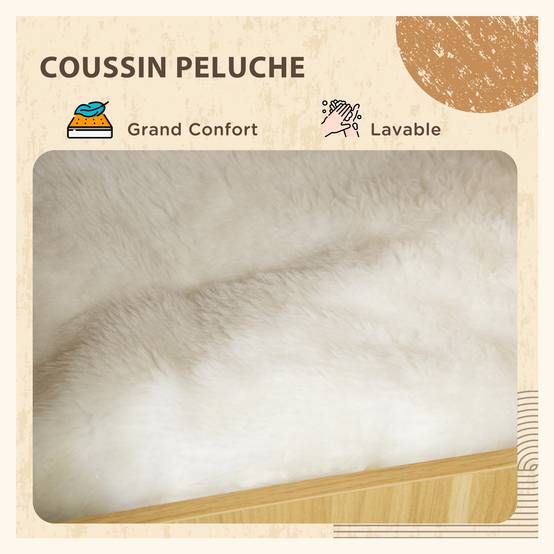 ComfortXL - Meuble litière chat 3 niveaux bois pour petits espaces avec coussin amovible 60x45x103cm chêne - ComfortXL Outdoor Living - Image 7