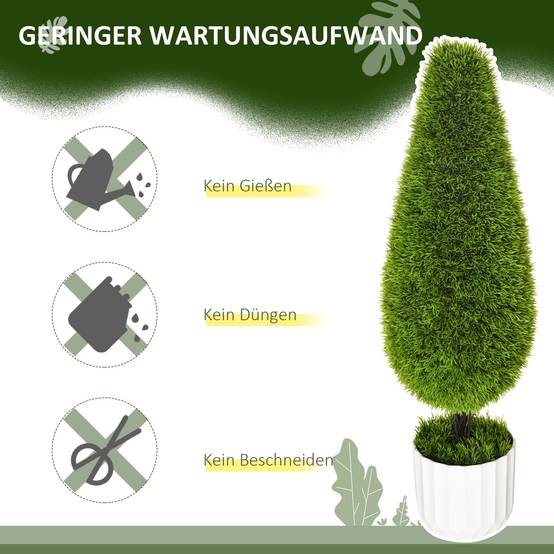 Cyprès artificiels plastique ciment pour terrasse et salon protection solaire 90cm vert - ComfortXL Outdoor Living - Image 7