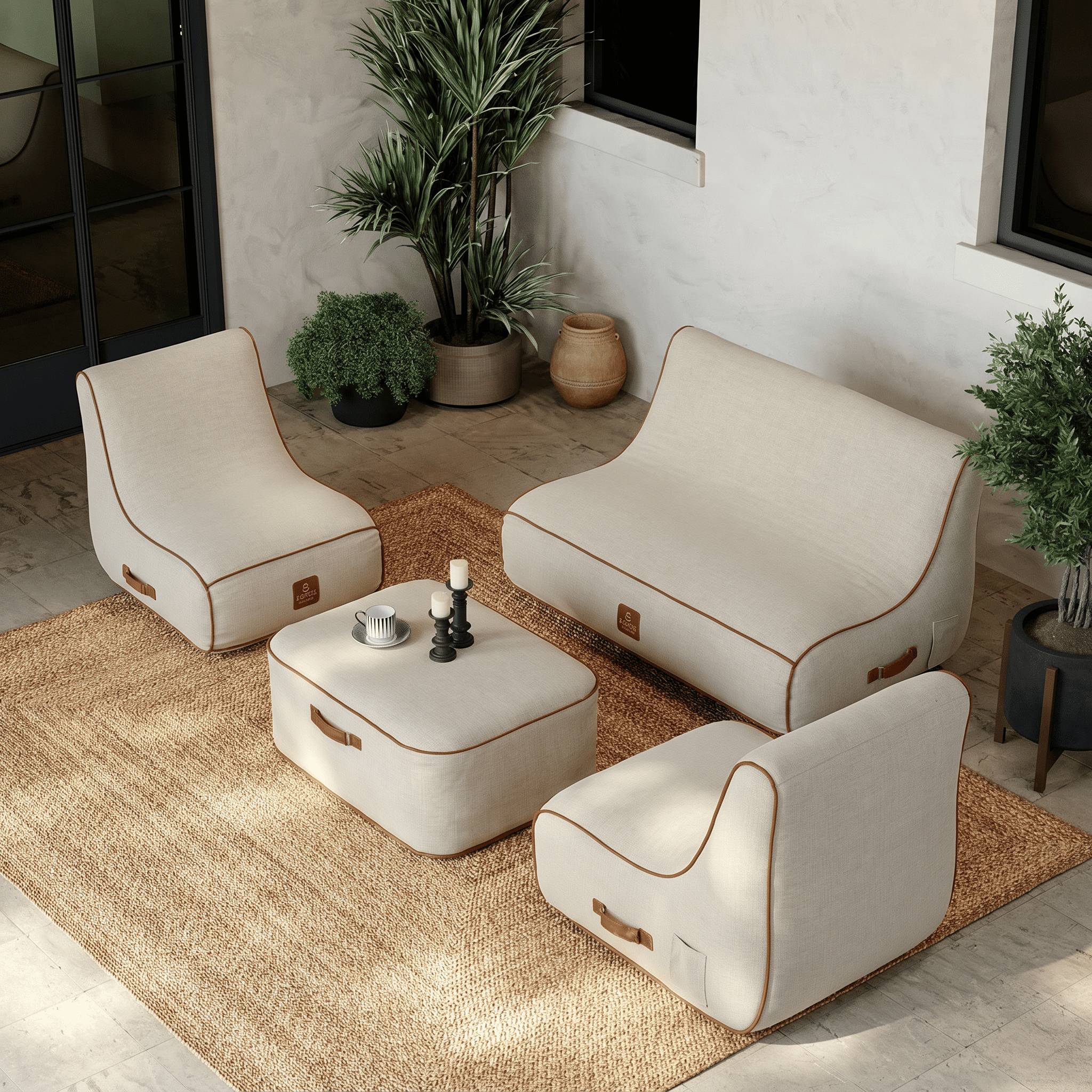 Coco Lounge - Salon de jardin gonflable collection Aloha - blanc cassé - Image 3