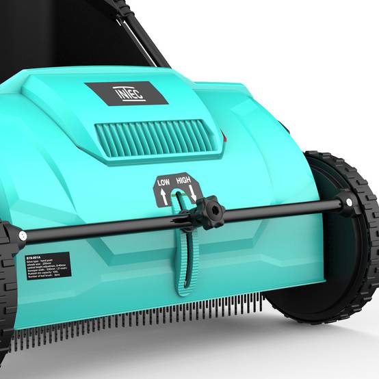 Intec - Balayeuse à gazon Ramasse feuilles Brosse rotative renforcées Larg 53cm reglable Grand Bac 100L INTEC - Imagen 6
