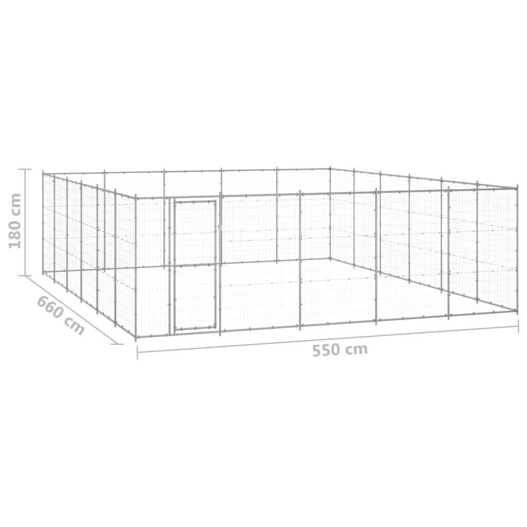 Helloshop26 - Chenil extérieur cage enclos parc animaux chien extérieur acier galvanisé 36,3 m² - Imagen 2