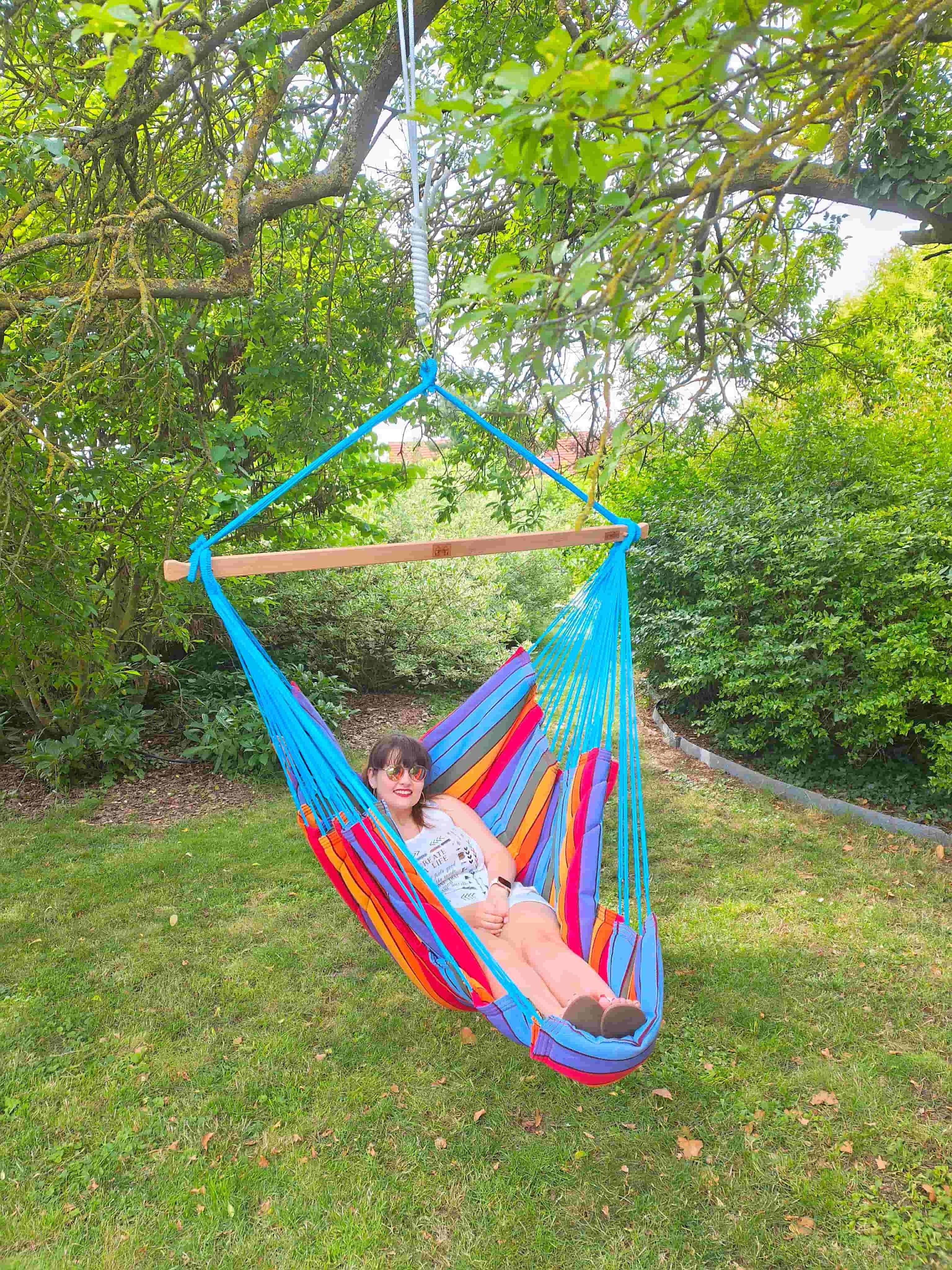 Jobek - Chaise Hamac KONFORT 225x130 cm en Polypropylène molletonnée Multicolore certifié FSC 100%  JOBEK - Imagen 6