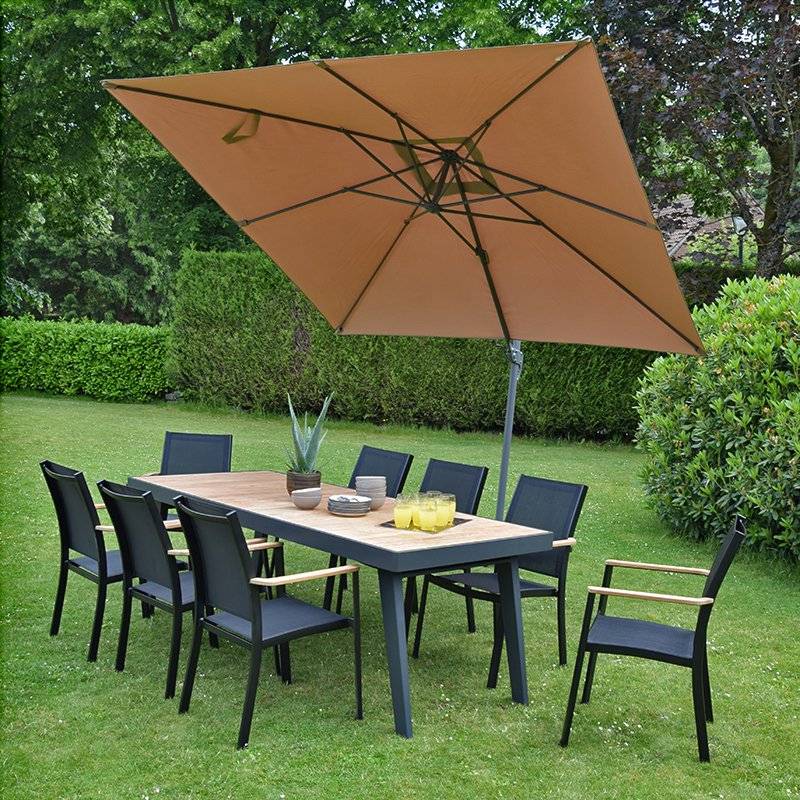 Parasol déporté taupe 3x3 m Celestia - Gecko Jardin - Imagen 8