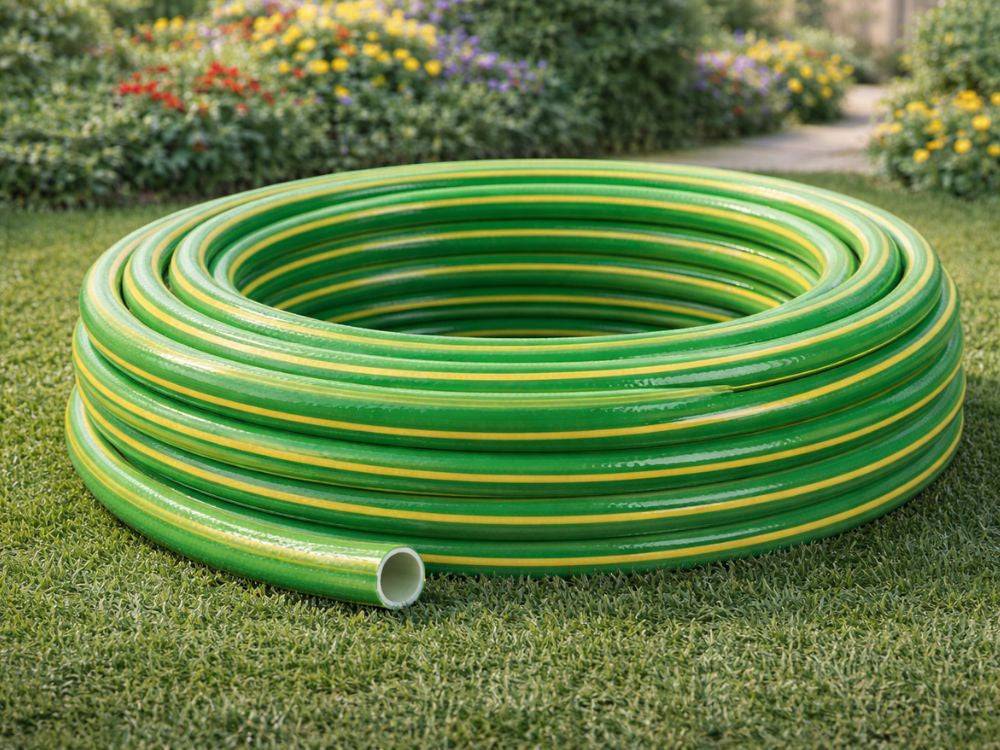 Tuyau d'arrosage en caoutchouc 1/2 pouce, 15 m, 3 couches + raccords et pistolet, kit DIVODV - Image 1