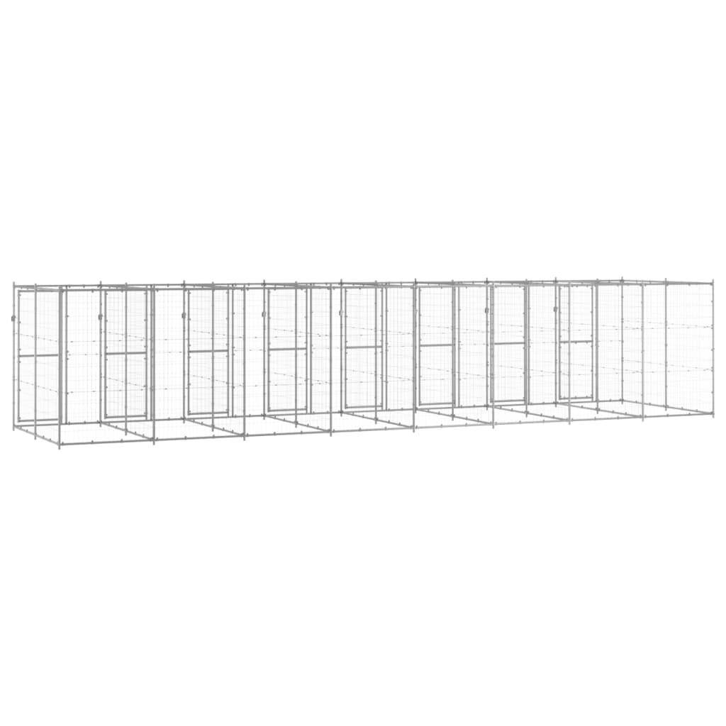 Helloshop26 - Chenil extérieur cage enclos parc animaux chien extérieur acier galvanisé 19,36 m² - Imagen 5