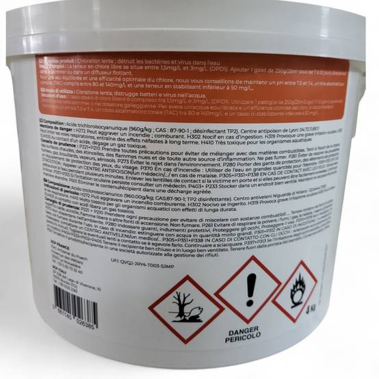 Chlore lent en galet 4kg galet de 250g pour piscine - Image 2