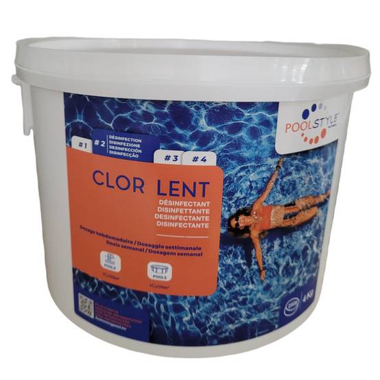 Chlore lent en galet 4kg galet de 250g pour piscine - Image 1