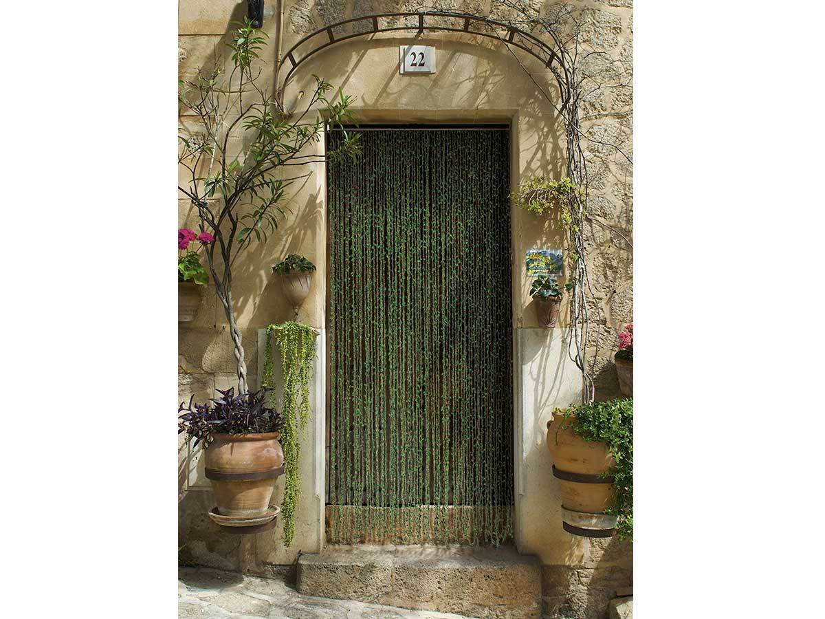 Morel - Rideau de porte Torsades de polyester et feuillage artificiel Samana, vert - 90 x 200 cm - Morel - Imagen 3