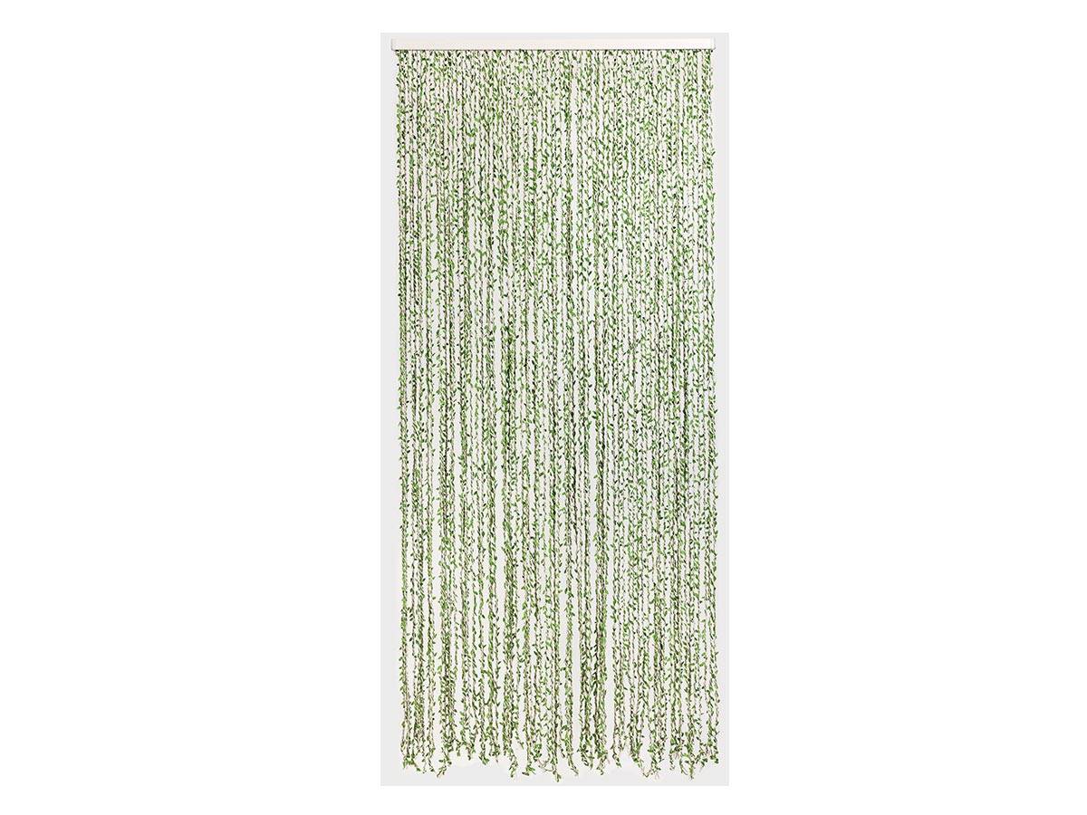 Morel - Rideau de porte Torsades de polyester et feuillage artificiel Samana, vert - 90 x 200 cm - Morel