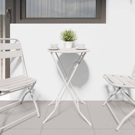 Table de Jardin Blanc 50 x 50 x 72 cm Métal - PANGIVO - Image 4