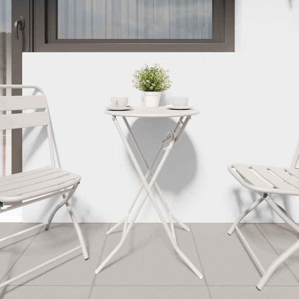 Table de Jardin Blanc 50 x 50 x 72 cm Métal - PANGIVO - Image 4
