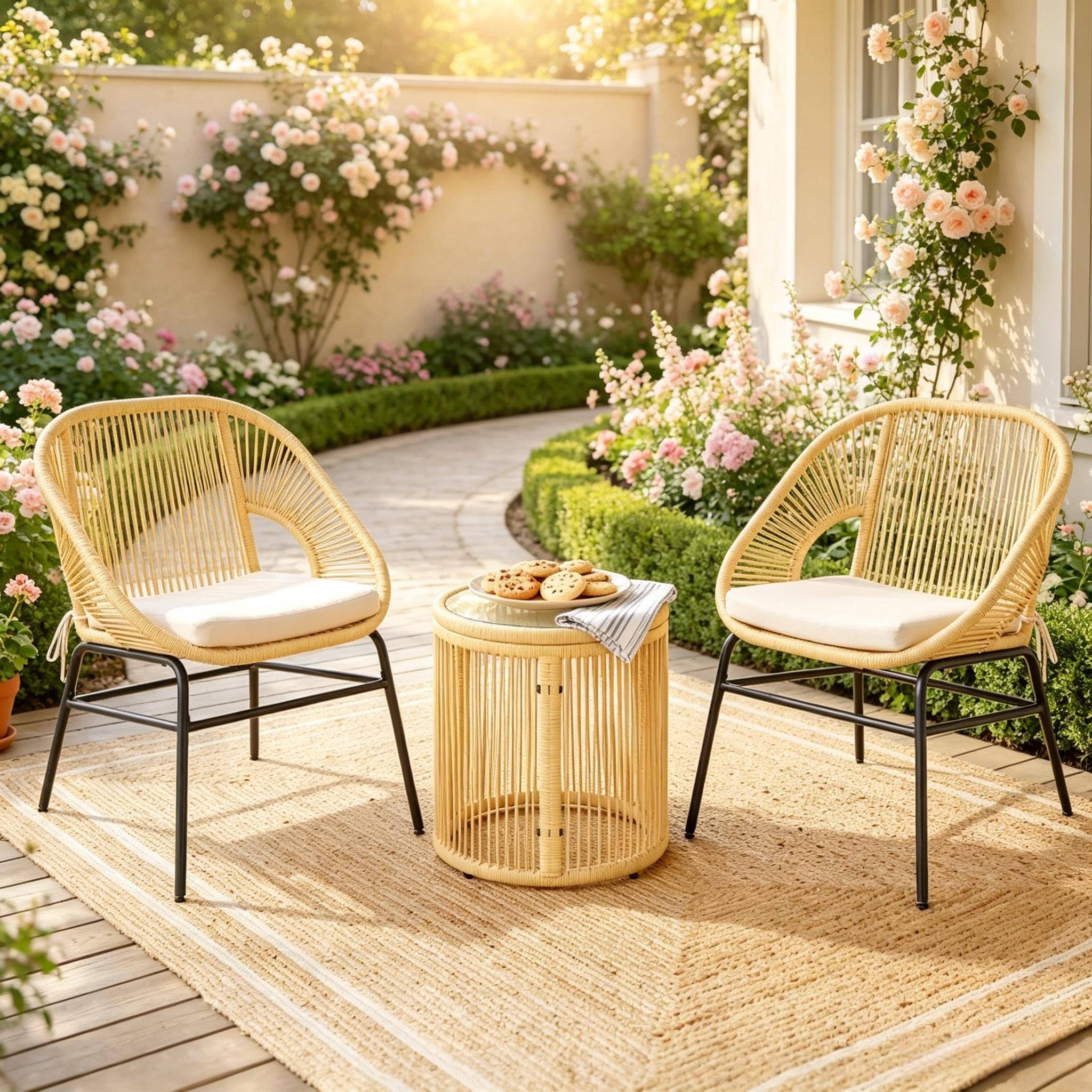 Set beige 3 pièces – élégant, anti-UV, idéal pour l'apéro - Image 5