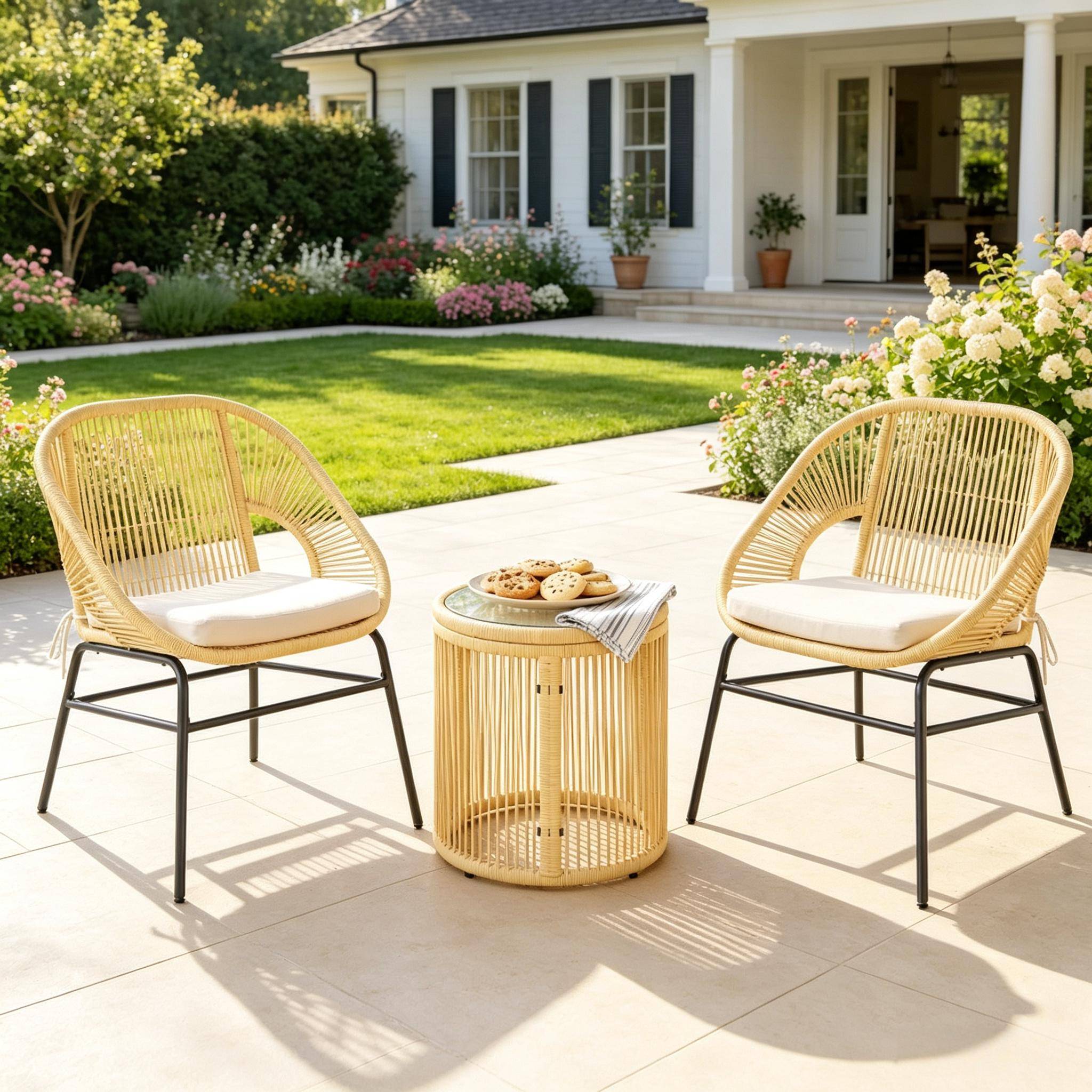Set beige 3 pièces – élégant, anti-UV, idéal pour l'apéro - Image 4