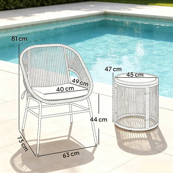 Set beige 3 pièces – élégant, anti-UV, idéal pour l'apéro - Image 2