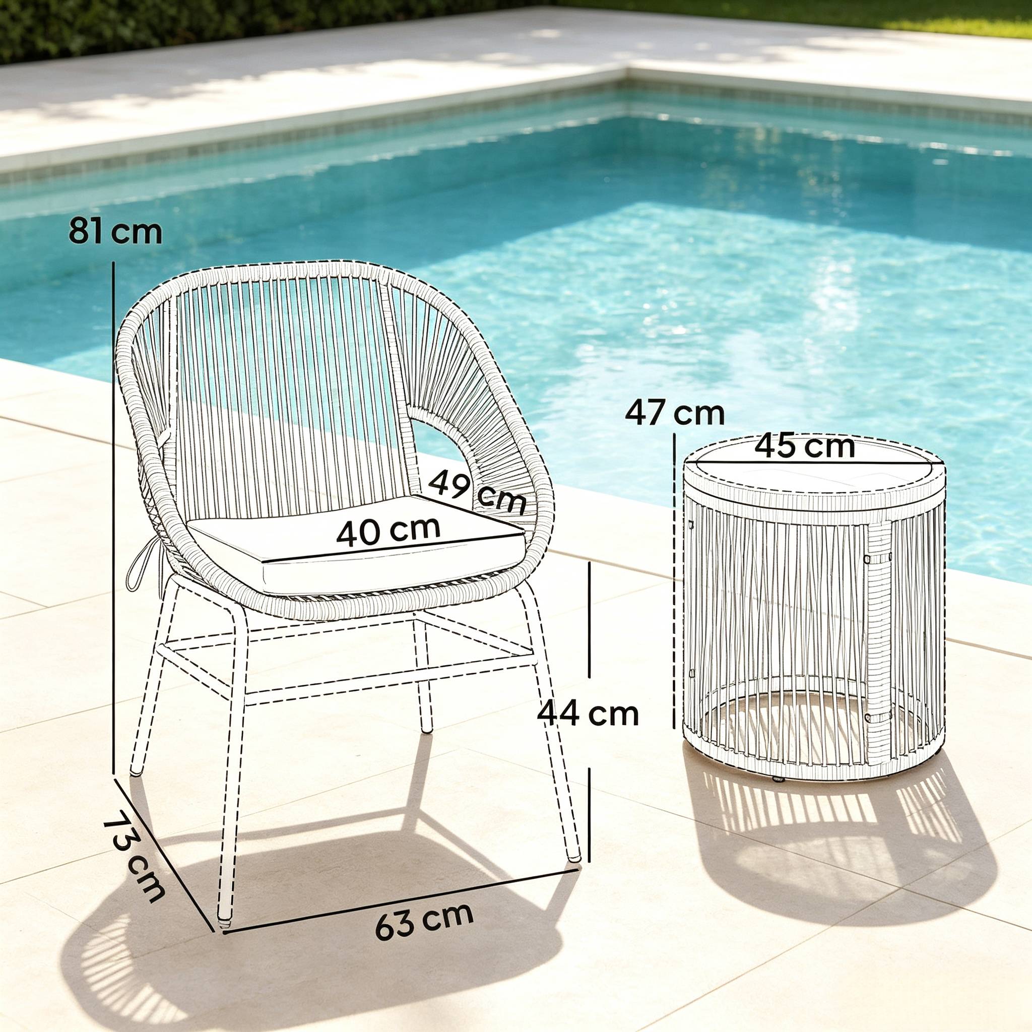 Set beige 3 pièces – élégant, anti-UV, idéal pour l'apéro - Image 2