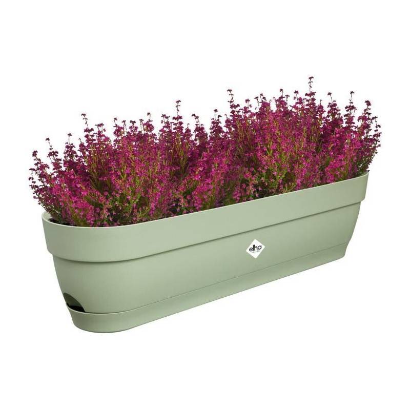 Elho - Planteur Rectangle Vibia - Plastique - Réservoir - ø70 - Vert - Imagen 2
