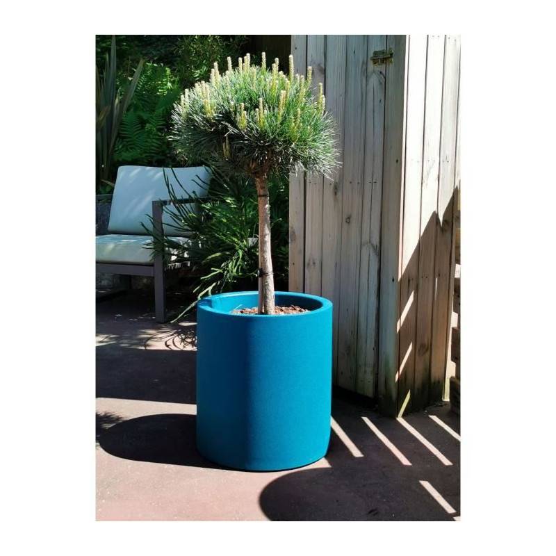 Riviera - Bac A Fleurs Rond Riviera Granit - Plastique - Diametre 50 Cm - Bleu - Imagen 1