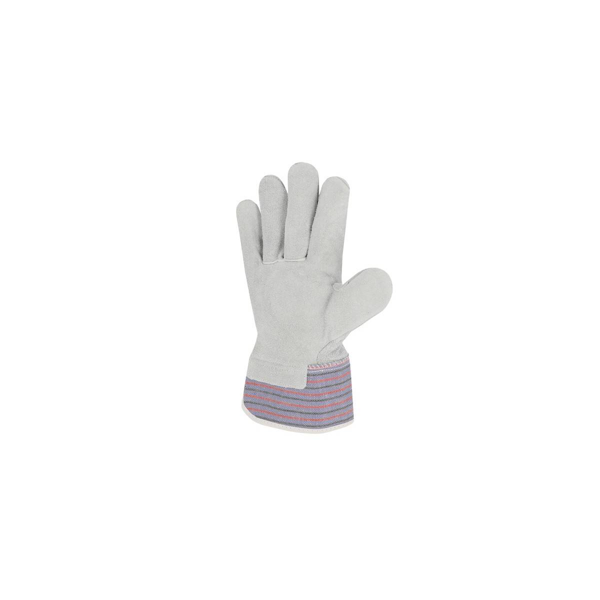 Gant manutention Lourde SINGER Taille 10 Cuir croute de bovin Paume doublée Manchette caoutchoutée - Imagen 4