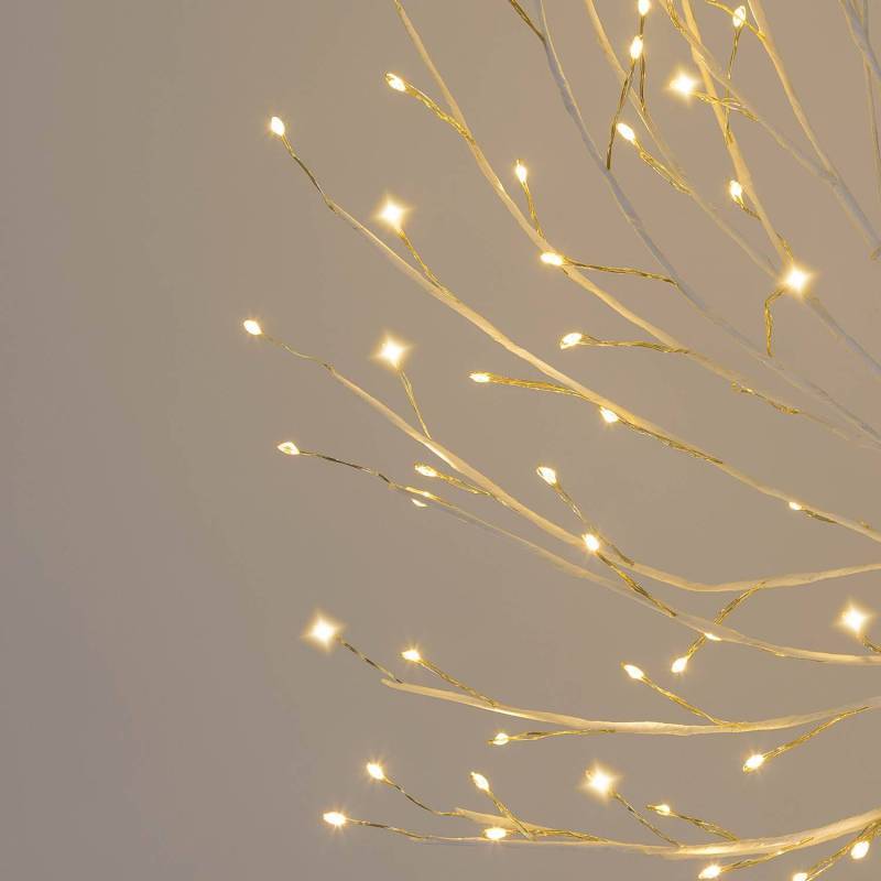 Lotti - Couronne lumineuse Branches Tilleul Métal Blanc ø60cm 260 Micro LED blanc chaud avec transformateur - Image 4