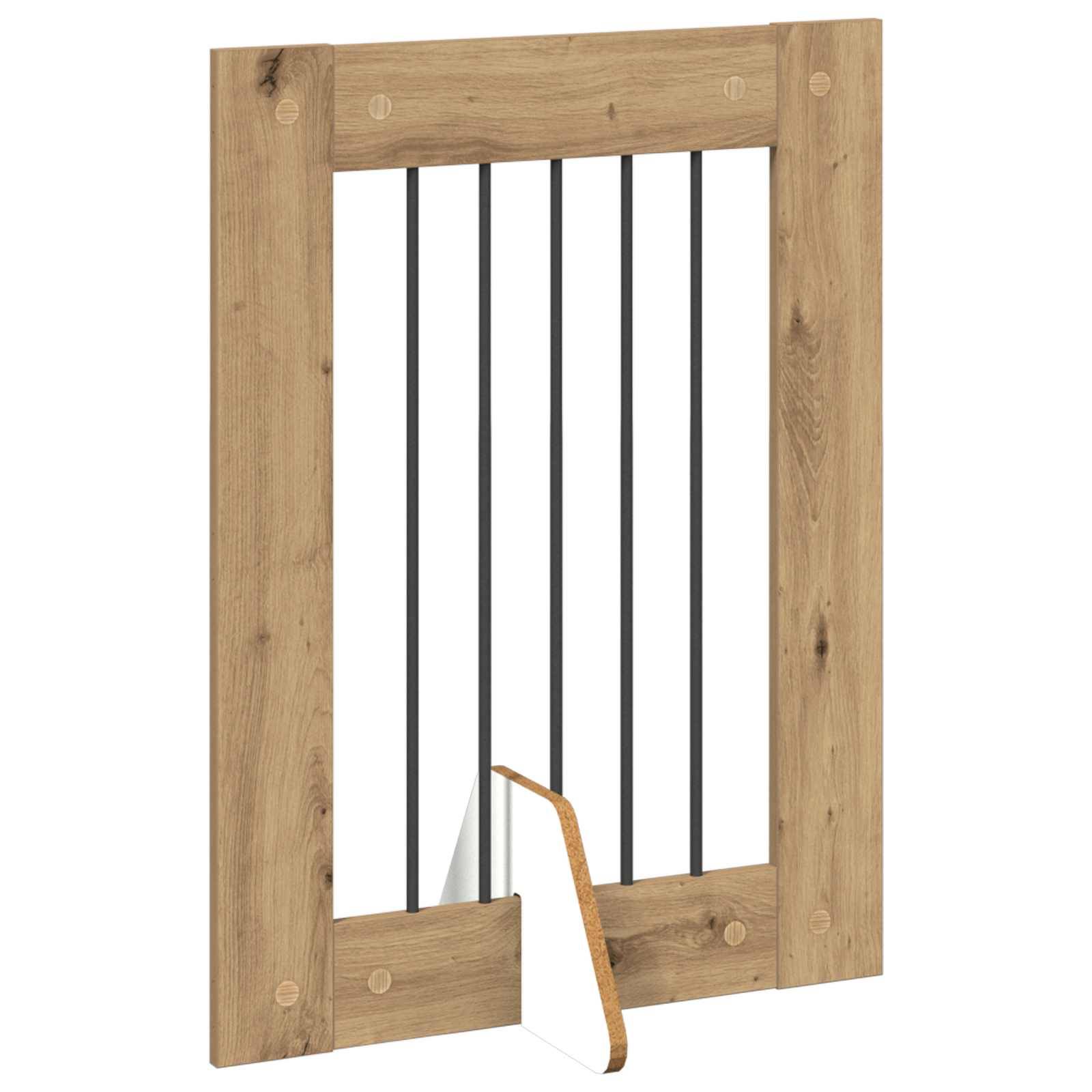 Barrière pour chien bois d'ingénierie chêne artisanal 362 x 34 x 80 cm - PANGIVO - Image 5
