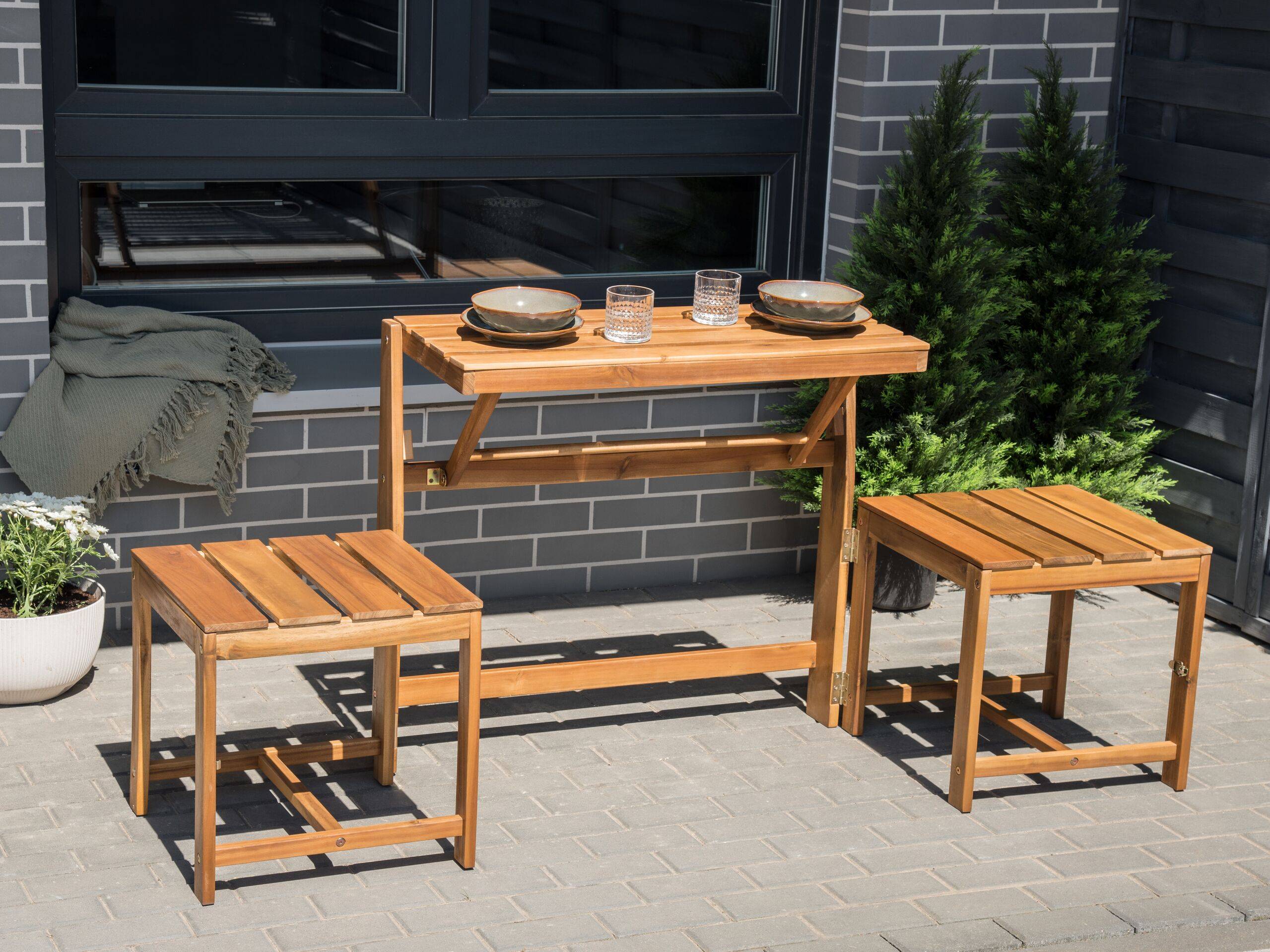 Beliani - Banc, 2 Personnes Acacia Marron TUENNO - 182x54x80- Beliani - Imagen 1