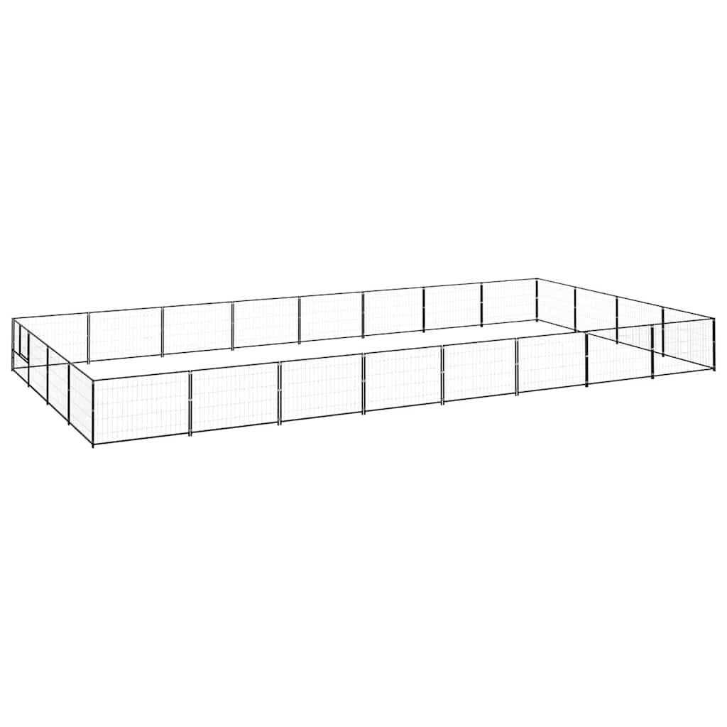 Vidaxl - Chenil Noir 32 m² Acier vidaXL 3082147 - Imagen 2