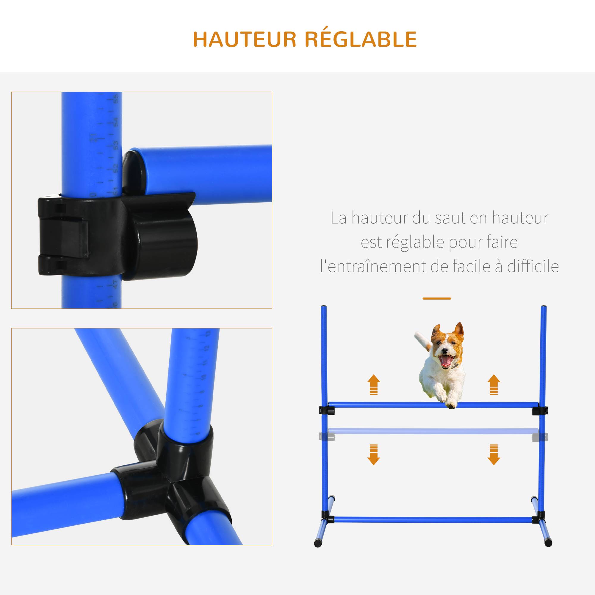 Obstacles d'agilité pour chien plastiques bleu 99 x 65 x 94 cm - PANGIVO - Image 6