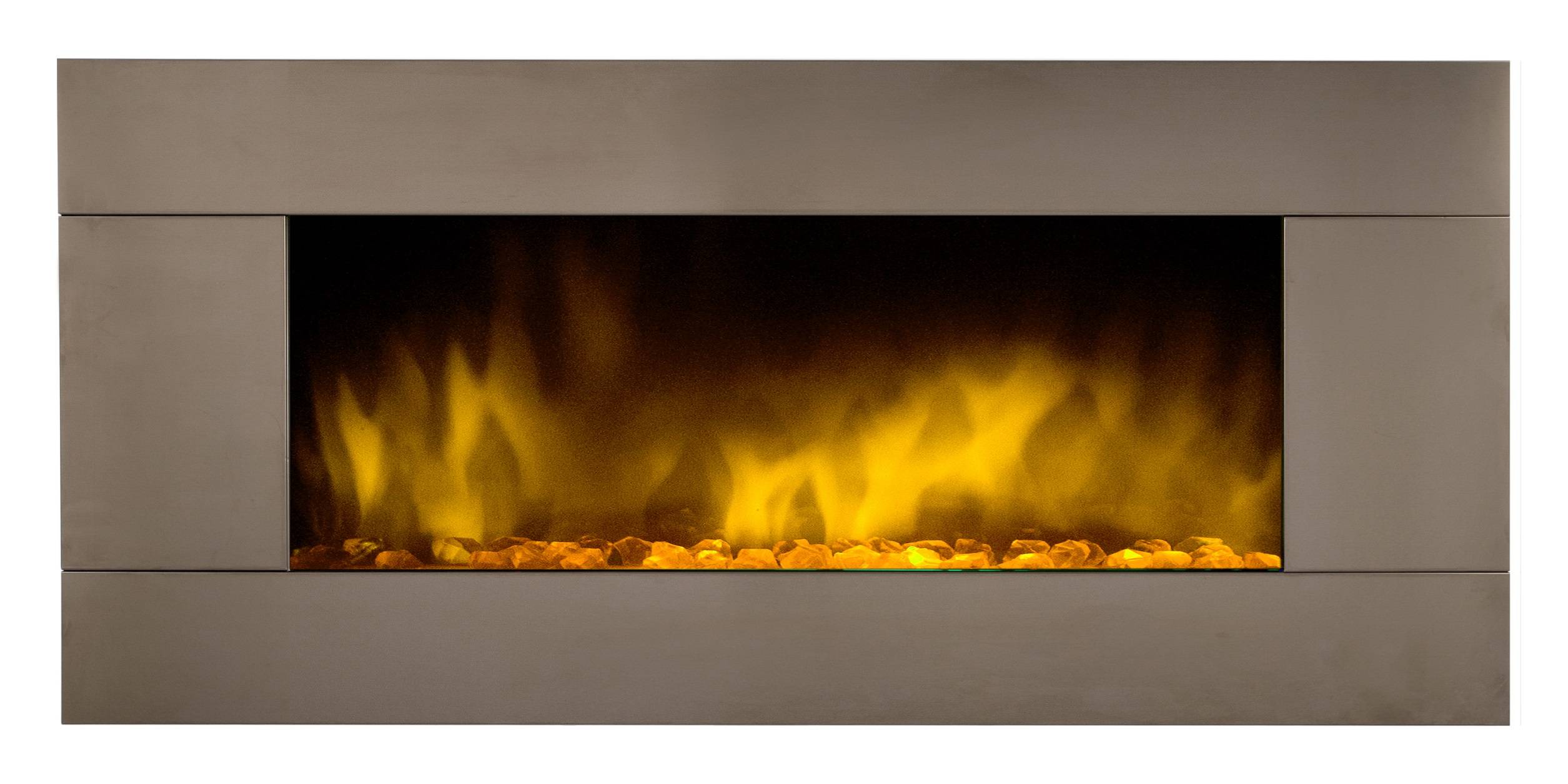 Cheminée électrique Murale Pure Inox XXL 120 cm Effet Flammes LED Chemin'Arte - Imagen 1