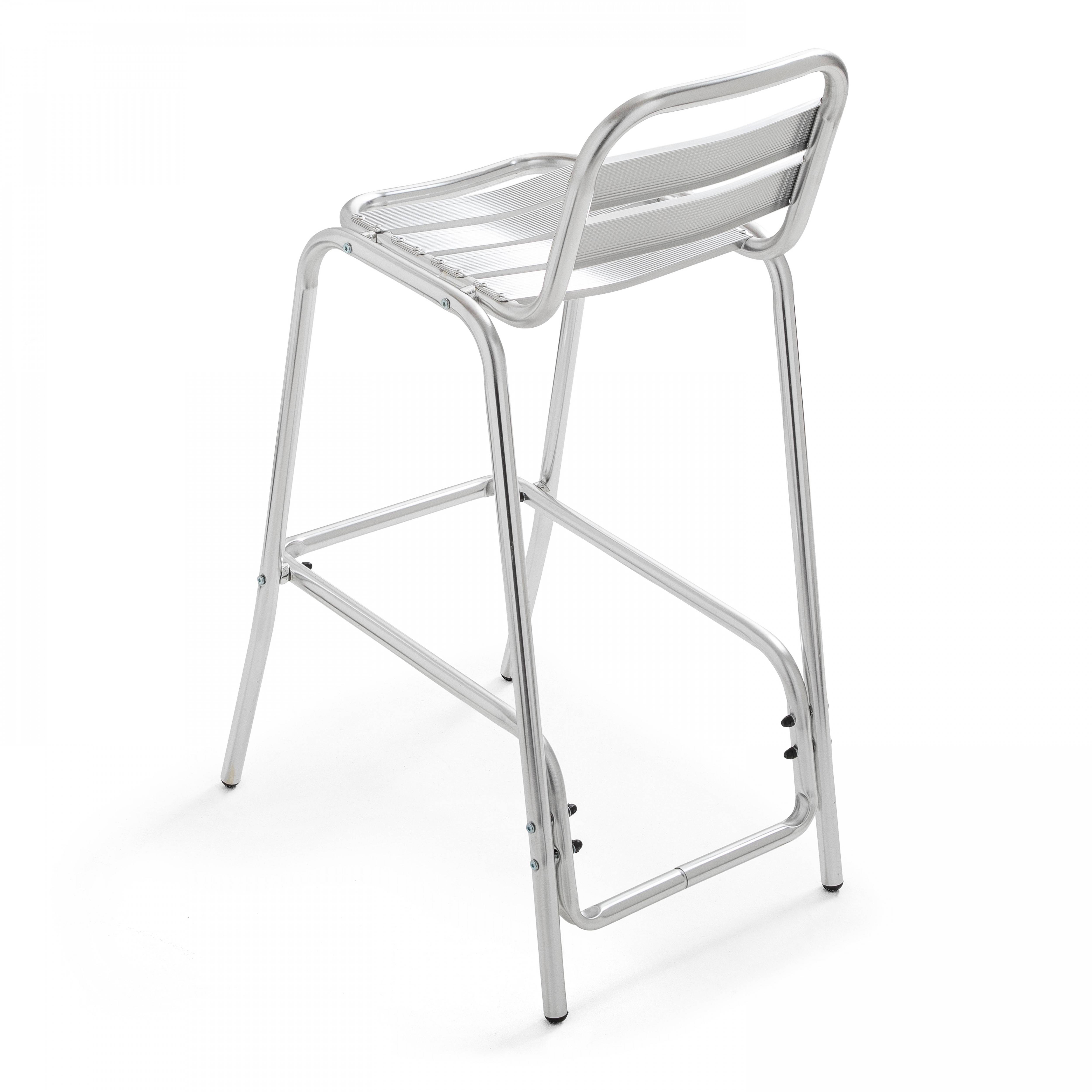 Oviala - Table de jardin mange-debout et 2 chaises aluminium gris Brixton - Oviala - Imagen 5
