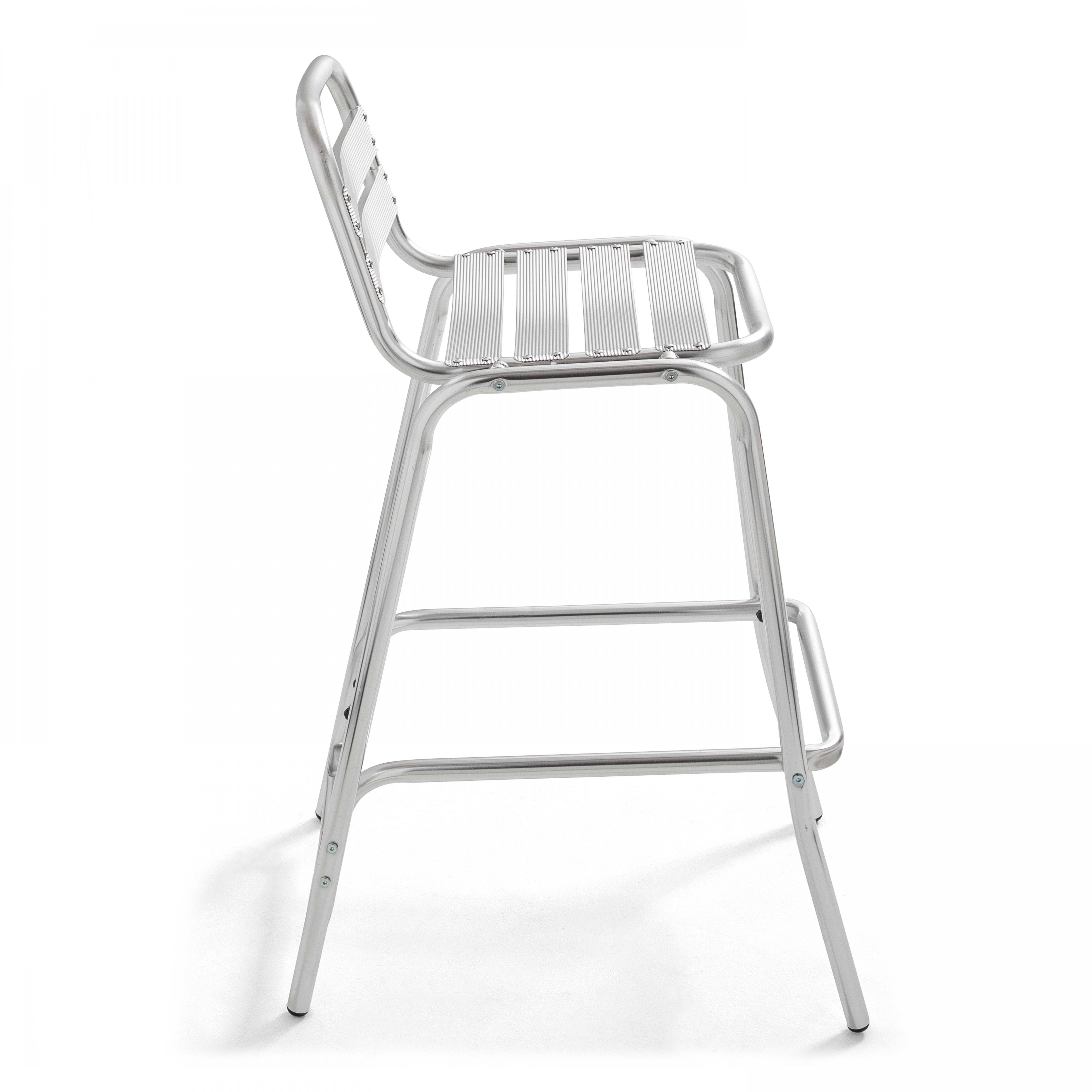 Oviala - Table de jardin mange-debout et 2 chaises aluminium gris Brixton - Oviala - Imagen 4