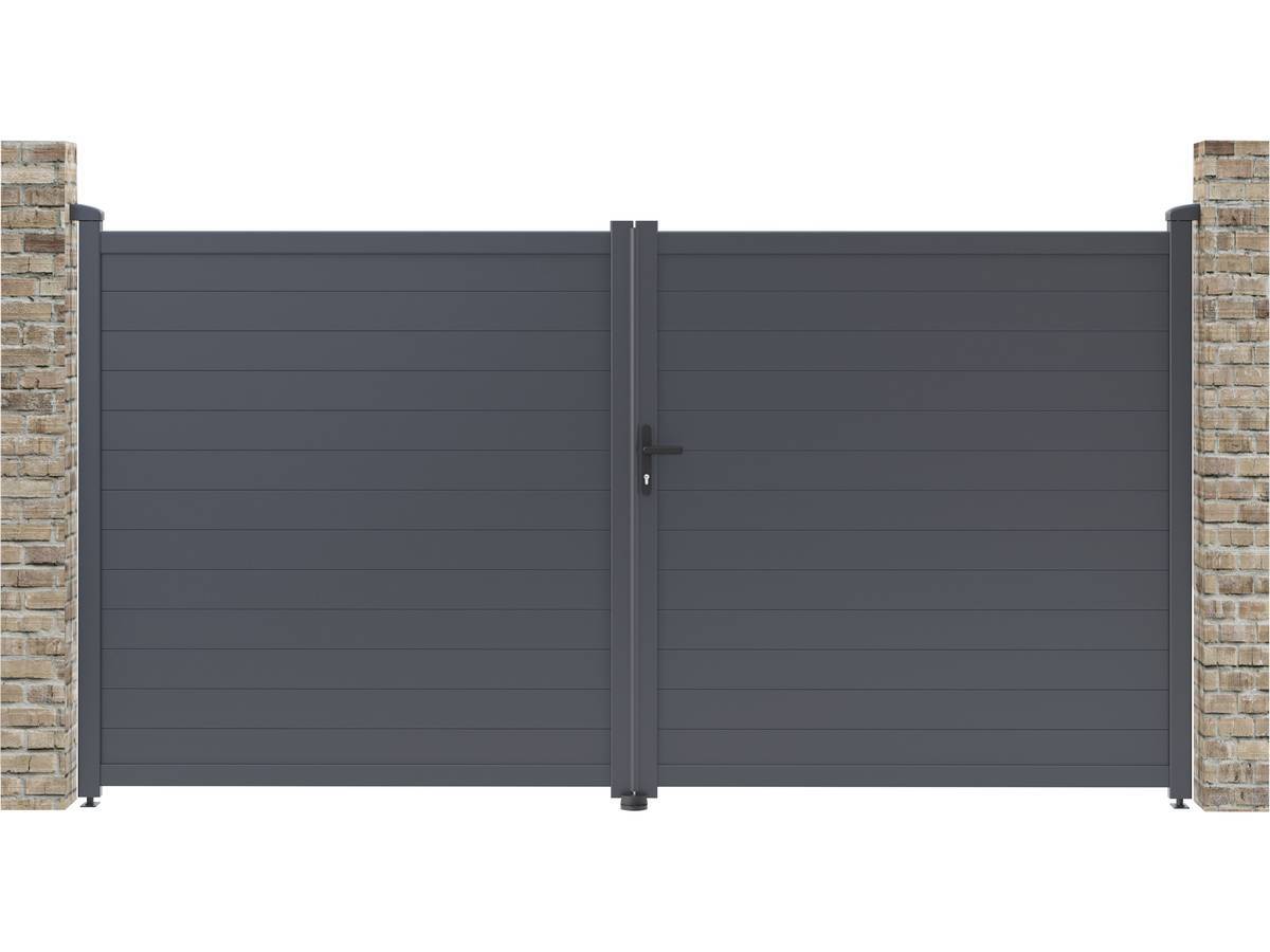 Portail Aluminium "marc" - 349.5 X 180.9 Cm - Gris -habitat Et Jardin - Imagen 1