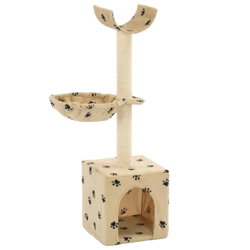Arbre à chat design avec niche et panier douillet pour chaton et petit chat 105 cm Beige - ComfortXL Outdoor Living - Image 1