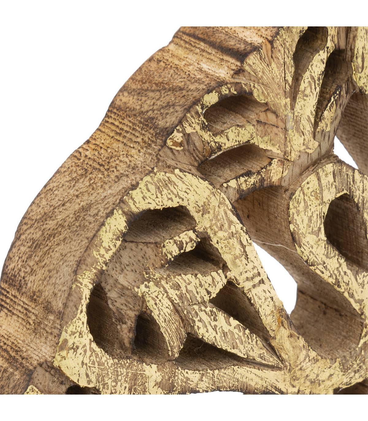 Objet déco à poser en Bois de Manguier sculpté motifs ethniques H 34.5 cm - Imagen 2