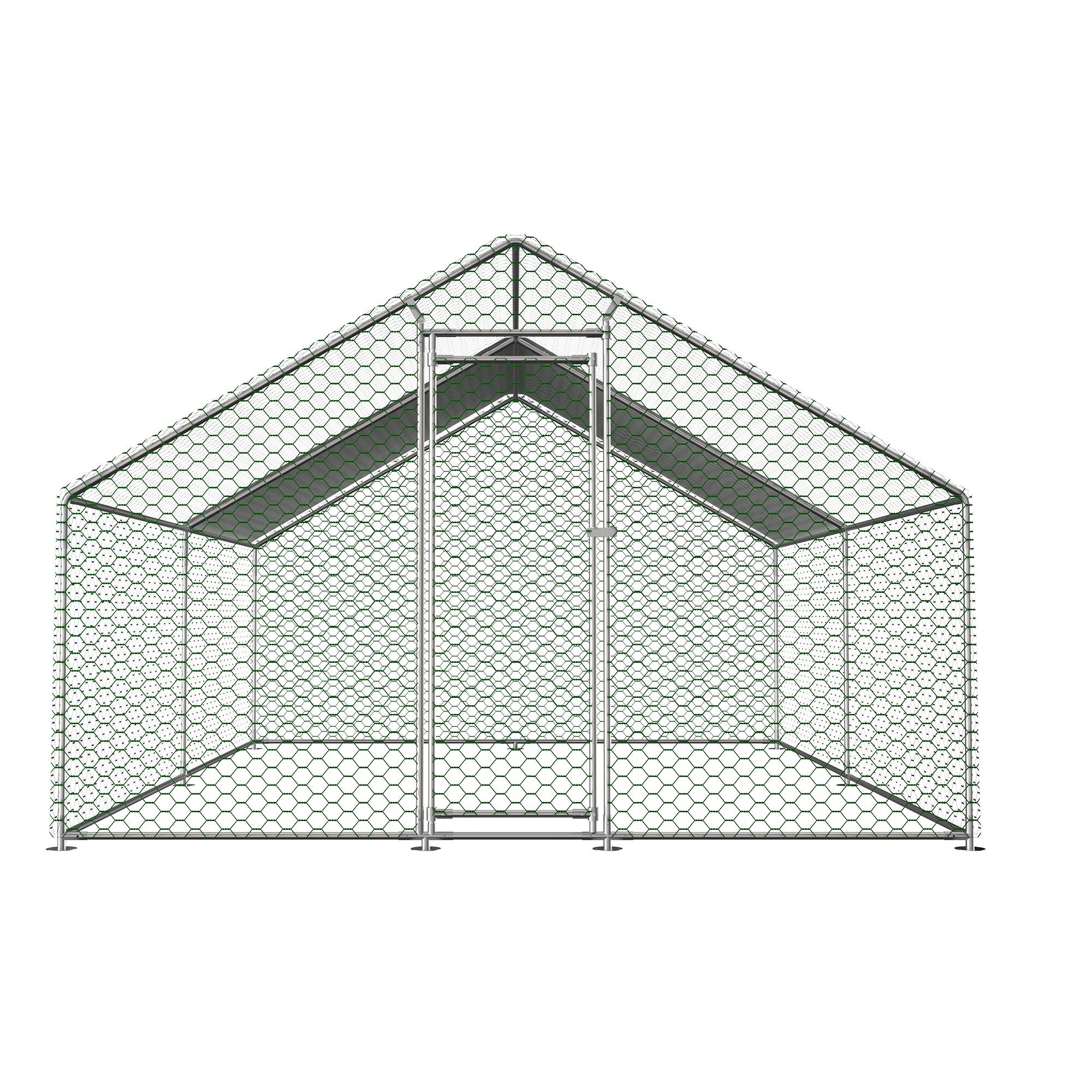 PANGIVO - Enclos pour poulailler acier galvanisé argent 303 x 400 x 200 cm - PANGIVO - Image 9