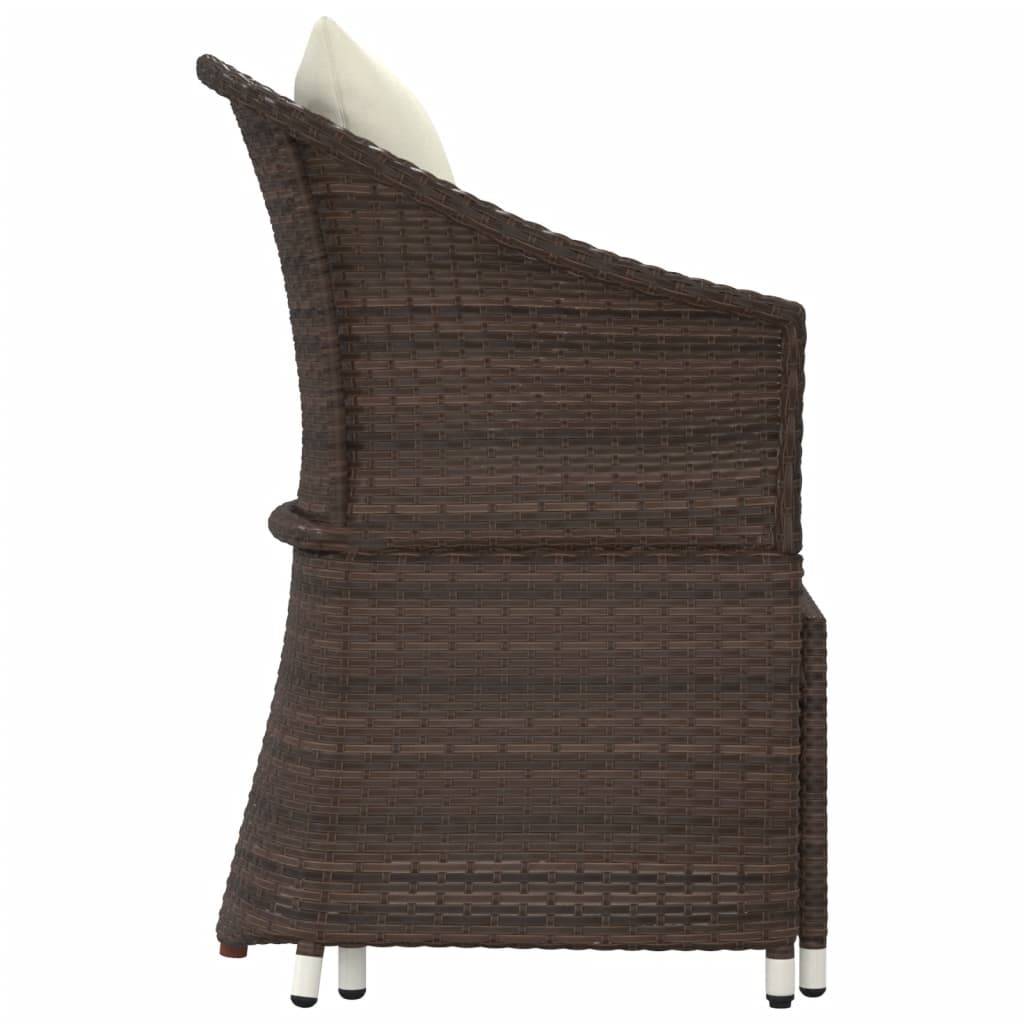 Helloshop26 - Salon de jardin meuble d'extérieur ensemble de mobilier 2 pièces avec coussins marron résine tressée - Imagen 5