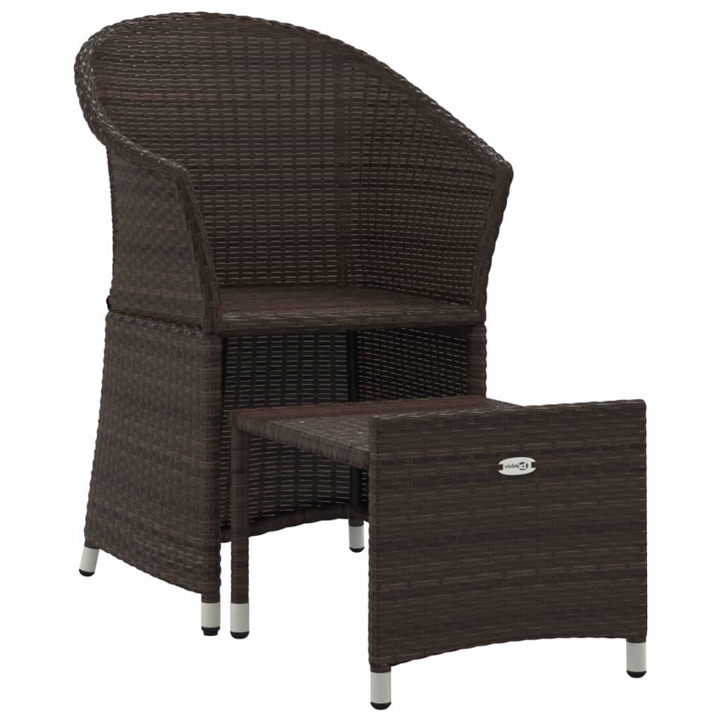 Helloshop26 - Salon de jardin meuble d'extérieur ensemble de mobilier 2 pièces avec coussins marron résine tressée - Imagen 2